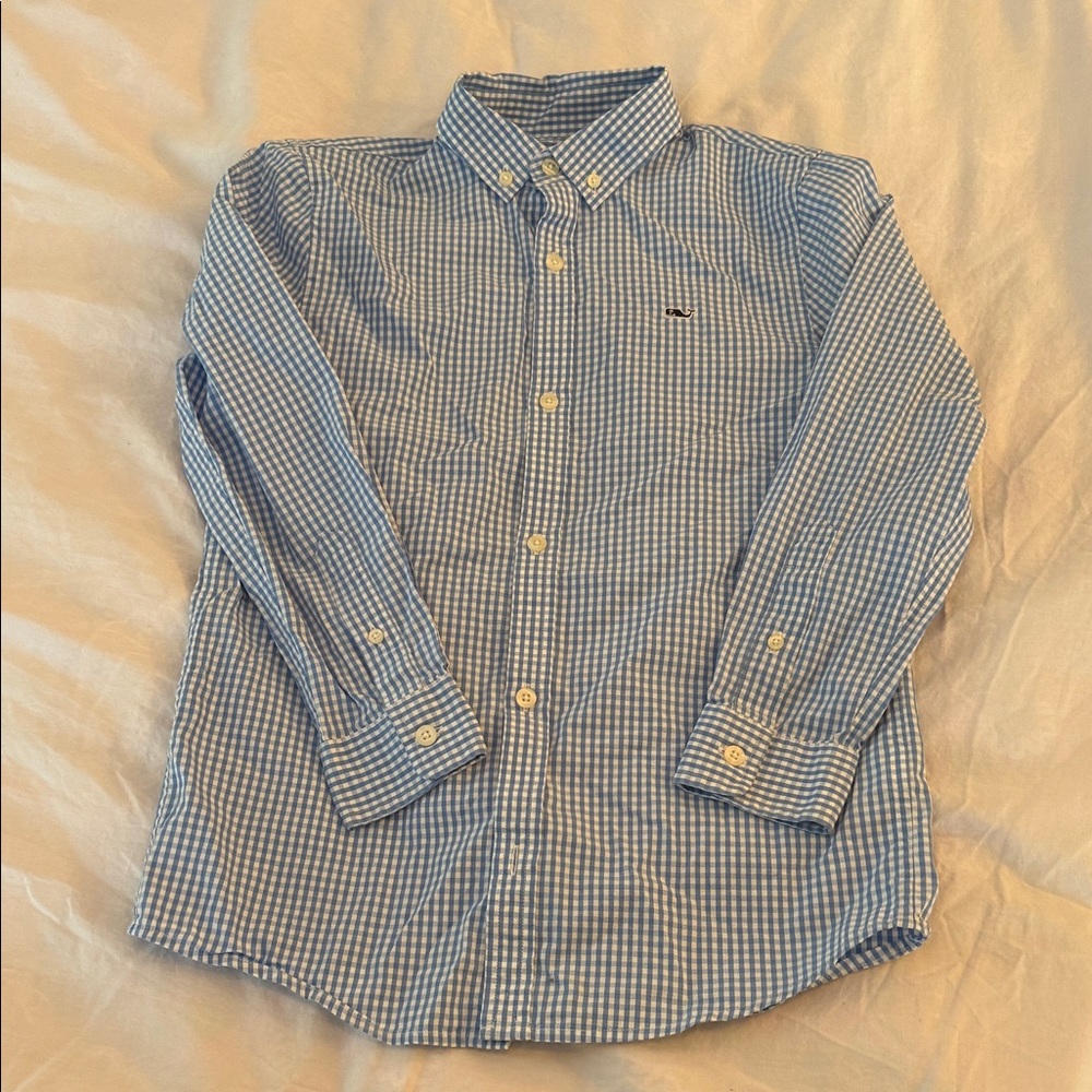 Vineyard Vines Kids Blue Checkered Button-Down Shirt